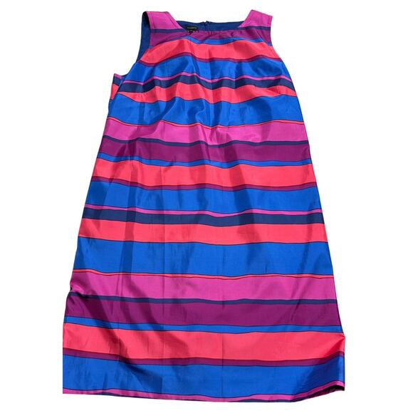 Talbots Sheath Dress Striped Lined Women's Plus Size 18 Blue Pink Red *Tiny Flaw - Picture 2 of 13